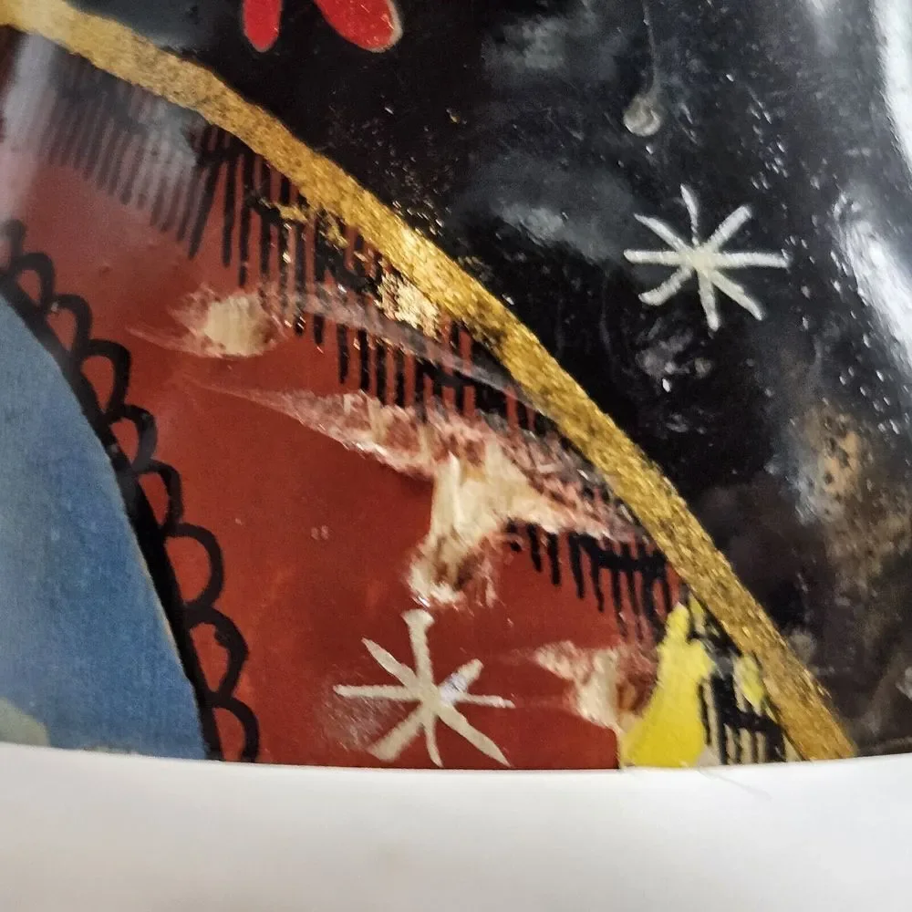 HAND PAINTED Russian Nesting Dolls Three‎ layers *DOG CHEWED